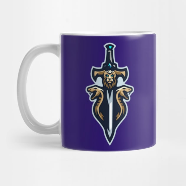 purple sword mugs by Moe's merch